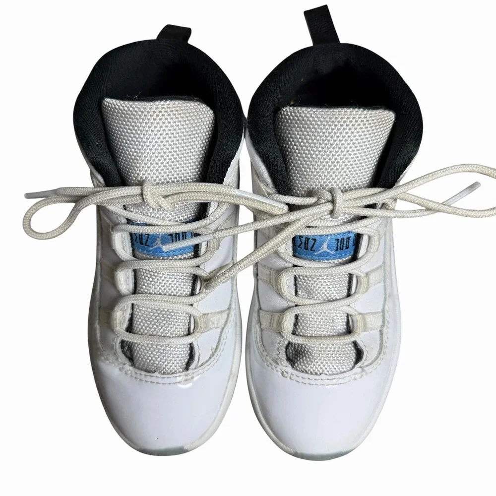 Jordan 11 Retro Shoes Toddler Size 10C White Legend Blue Sneakers 378040-104